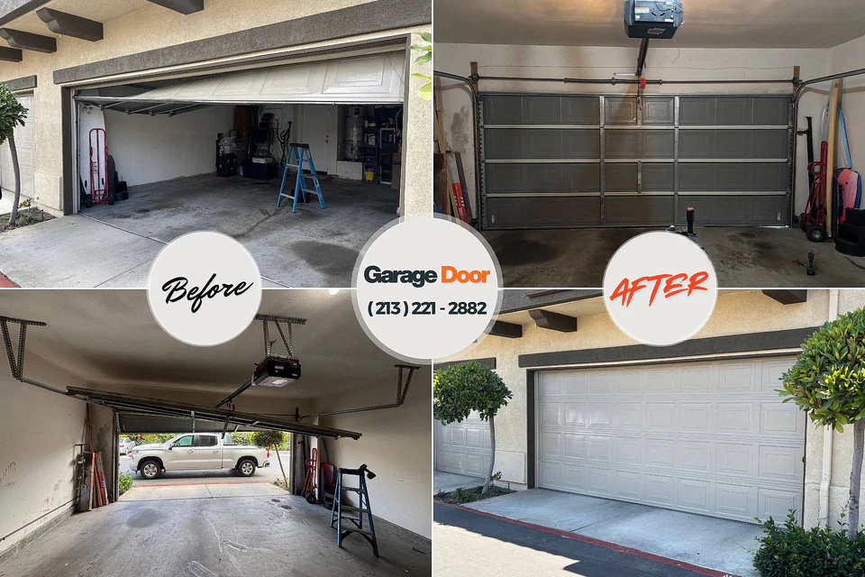 Before and after: garage door opener repair Hebron, IL